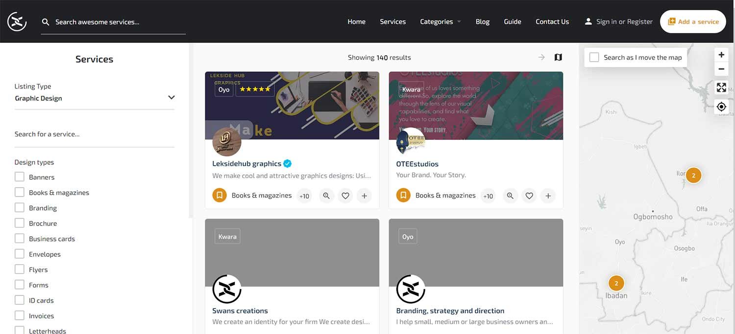 Lystingz Service page