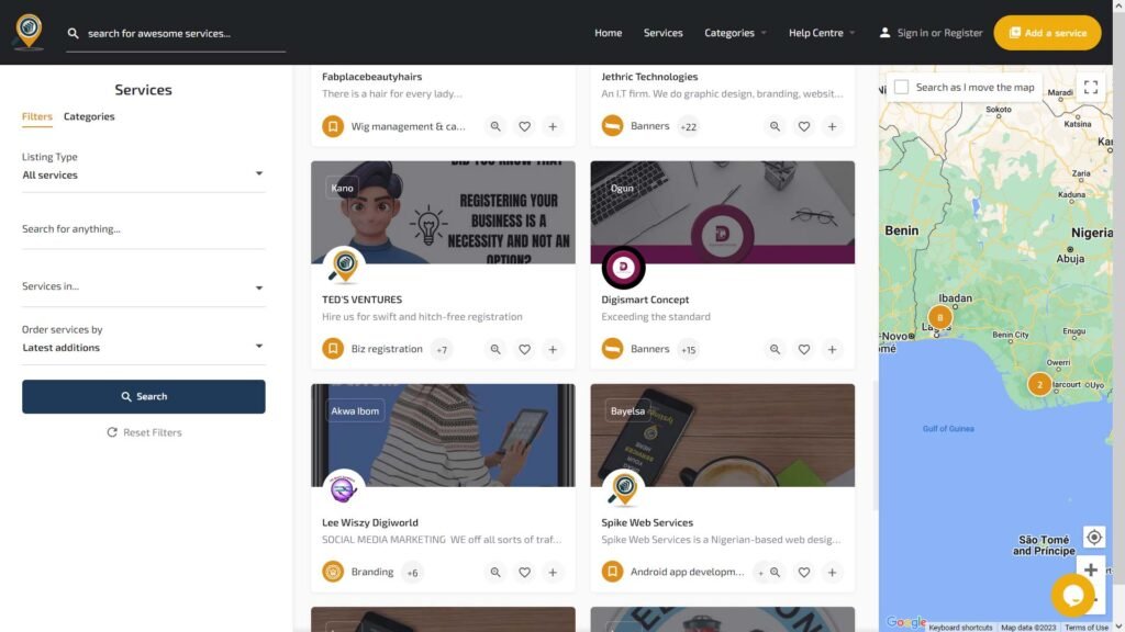 Lystingz Service page